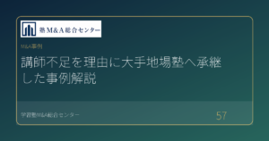 講師不足を理由に大手地場塾へ承継した事例解説