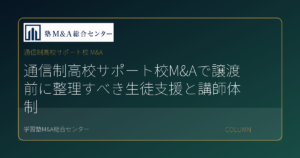 通信制高校サポート校 M&Aのコラムアイキャッチ