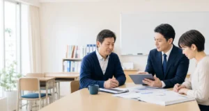 学習塾M&Aの相談を行うオーナーとアドバイザー